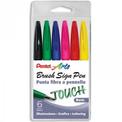 Set n°6 pennarelli Pentel Touch Brush Pen - CentroCopieCaricchia